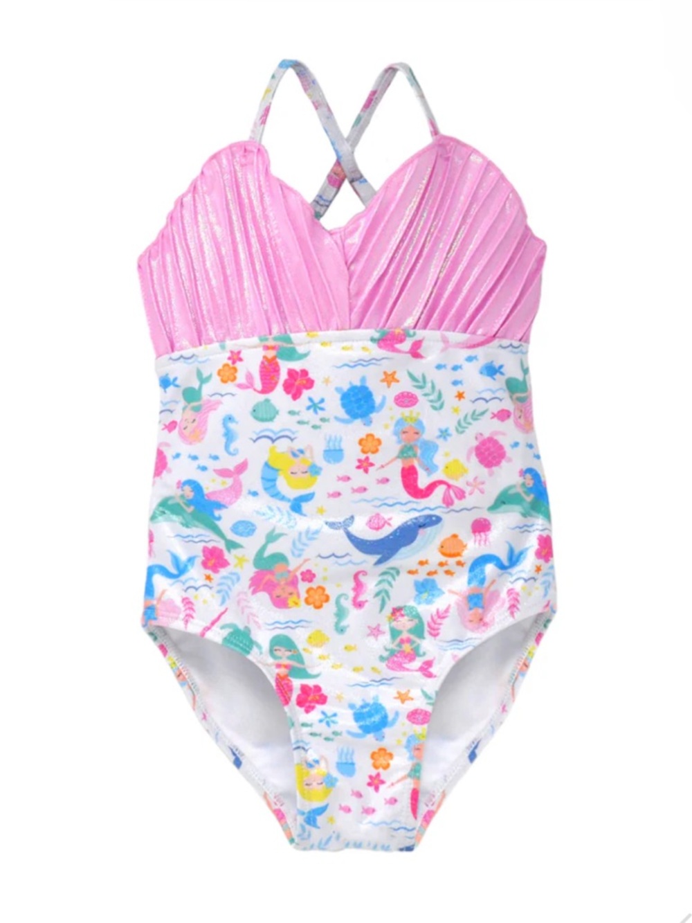 NWT Flap Happy UPF 50+ Mermaid Shell Swimsuit One Piece  18 months